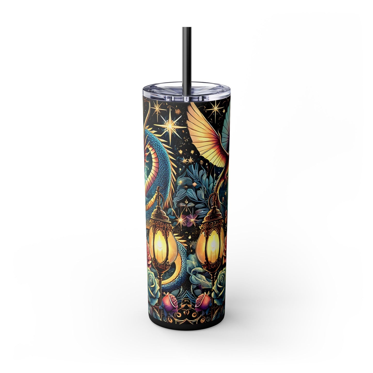 'Born to Read' Skinny Tumbler with Straw | 20oz Design for Book Lovers