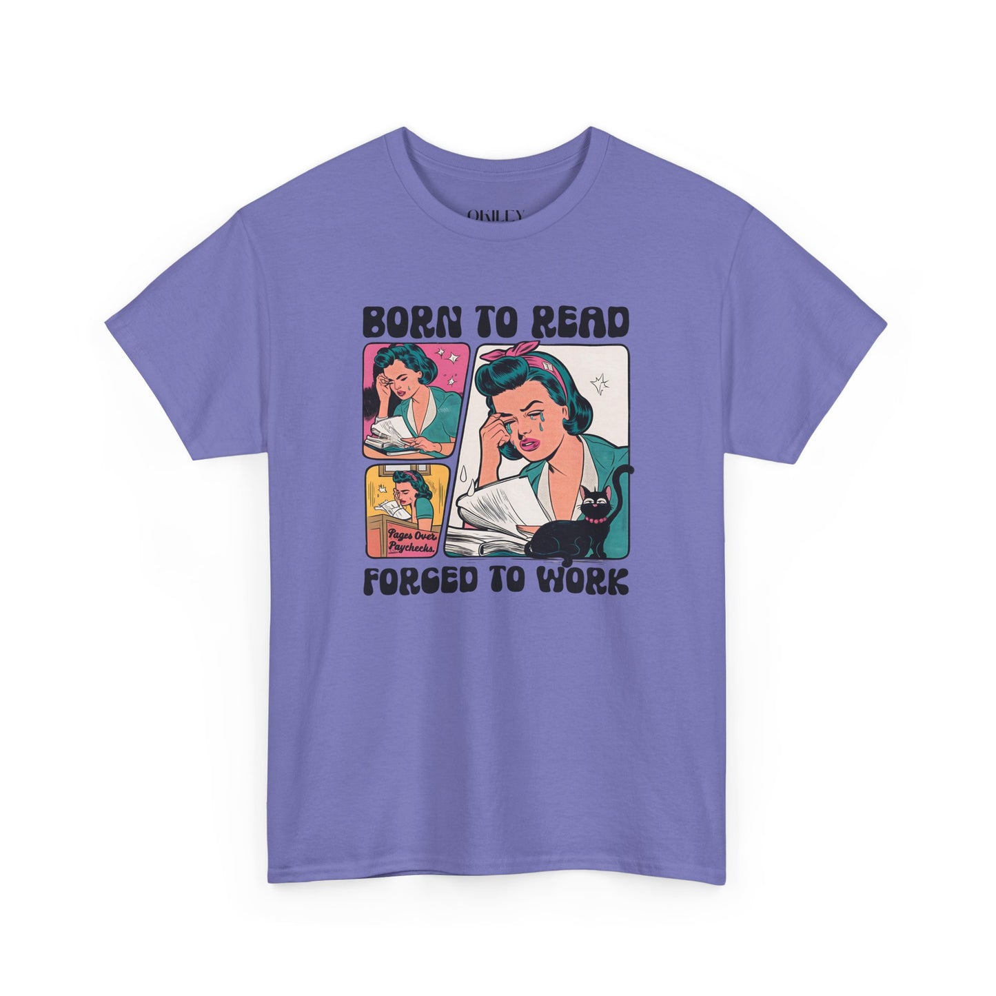 Born to Read - Forced to Work Heavy Cotton Unisex Tee - Perfect for Book Lovers