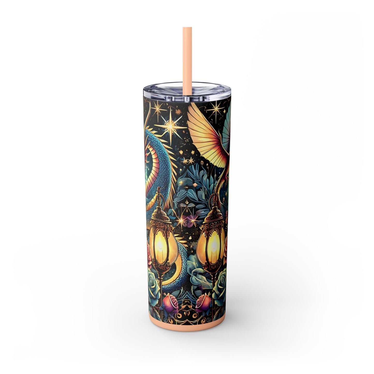 'Born to Read' Skinny Tumbler with Straw | 20oz Design for Book Lovers