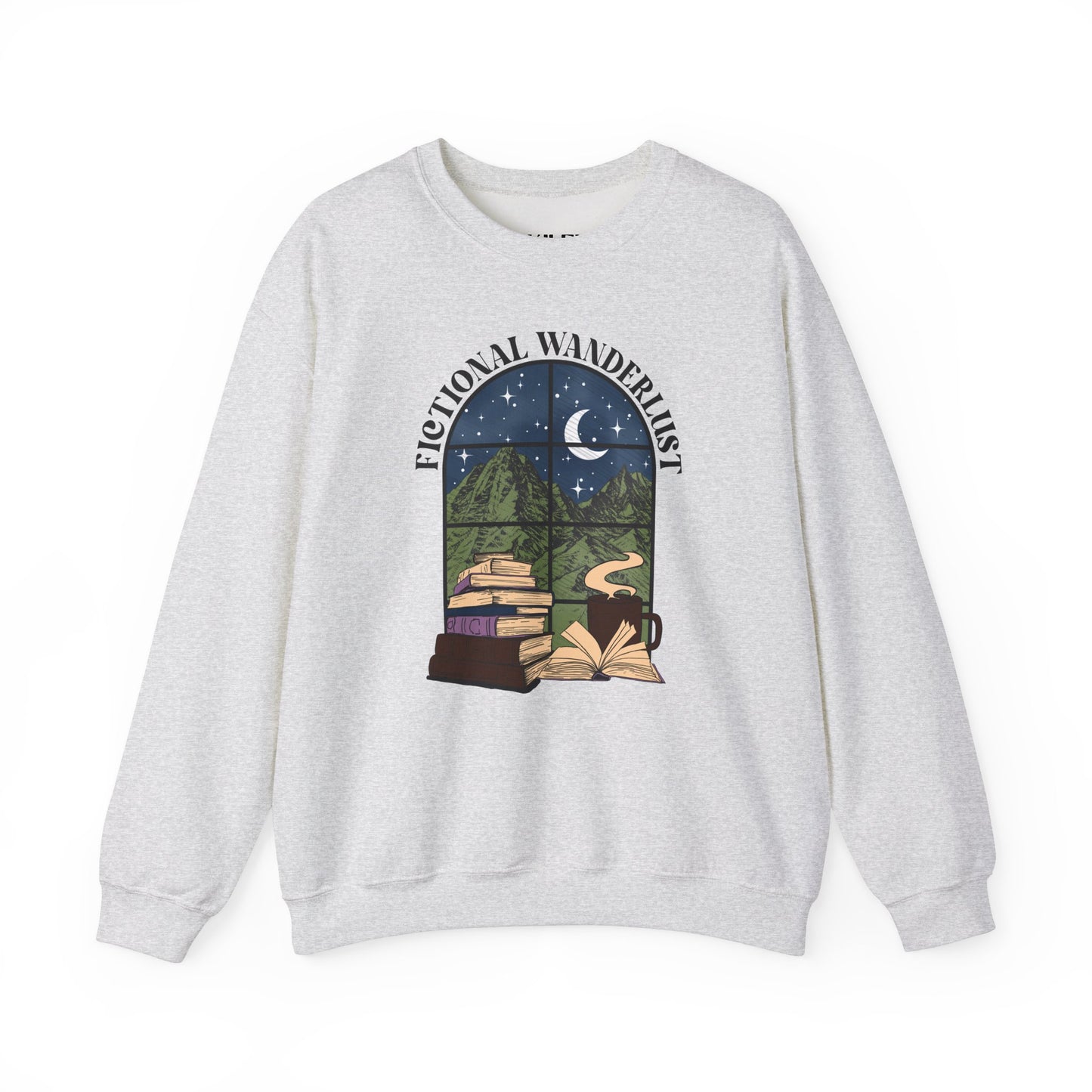 Fictional Wanderlust Crewneck Sweatshirt - Cozy Unisex Sweater for Book Lovers