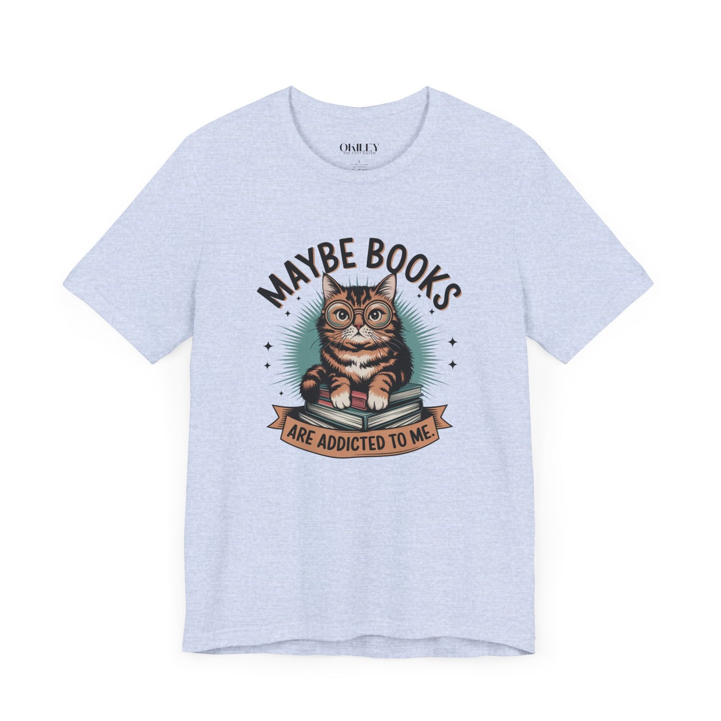 Cat Lover Book Addict Tee - Unisex Jersey Short Sleeve Shirt