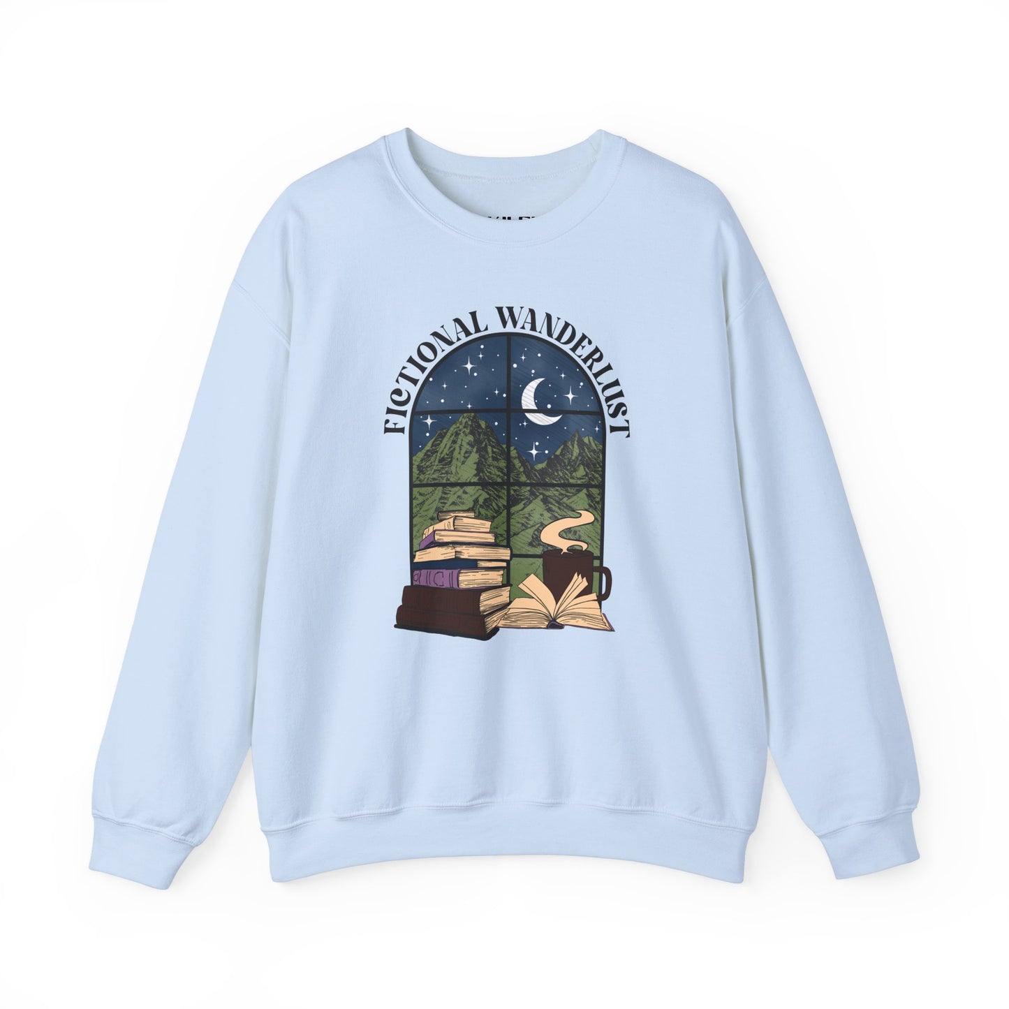 Fictional Wanderlust Crewneck Sweatshirt - Cozy Unisex Sweater for Book Lovers